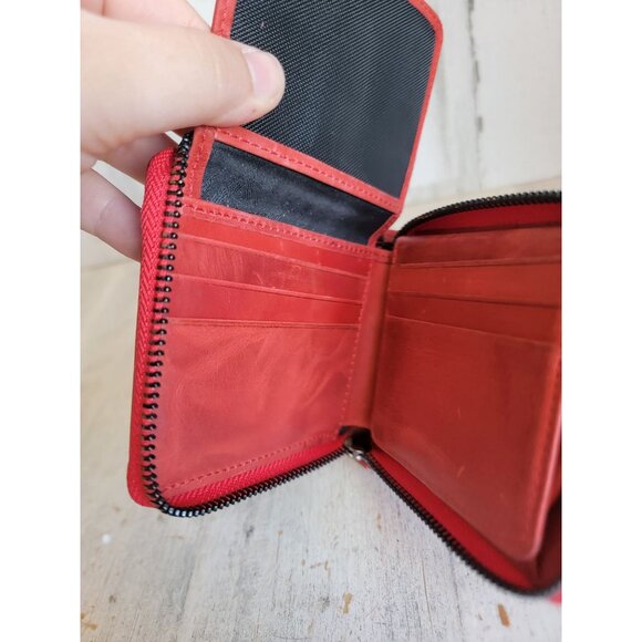 Unique red slot wallet mens accessory zipper getto deri - Picture 5 of 9